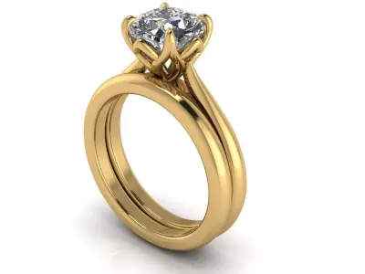 Solitaire Twist Prong Diamond Ring V3 3D print model