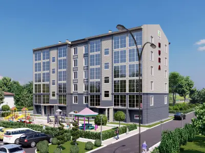 5-storey residential building 3D model