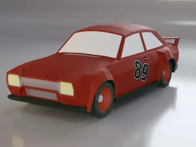 Low Poly Stylized Sports Car Low-poly 3D model