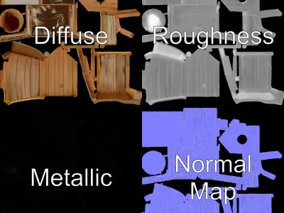 Wooden Birdhouse Model Pack Low-poly 3D model