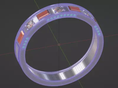 Modern Silver Ring 3D Model 3D model