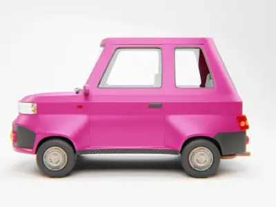 Cartoon car 3D model - Textured and UV Mapped