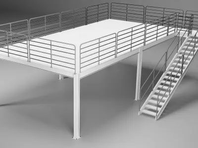 Steel Structural Mezzanine 3D model