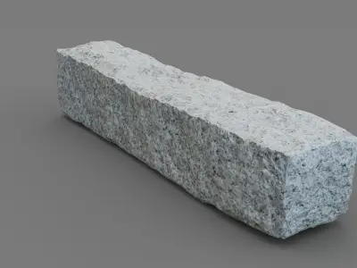 Granite rough solid block 3D model