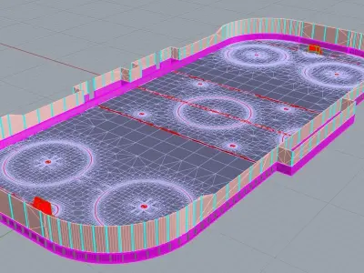 Hockey Rink  NHL Version Low-poly 3D model