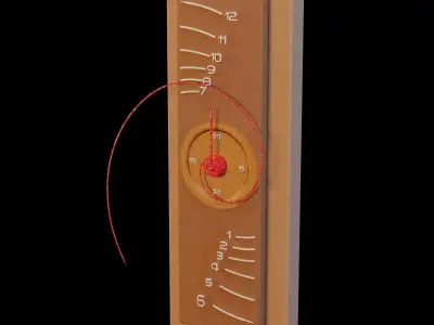 fibonacci wooden wall clock Low-poly 3D model