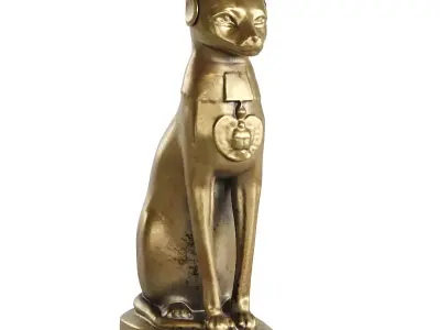 cat statue 2 3D model