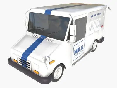 grumman milk truck Low-poly 3D model
