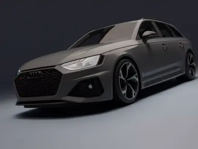 Audi RS4 Avant Low-poly 3D model