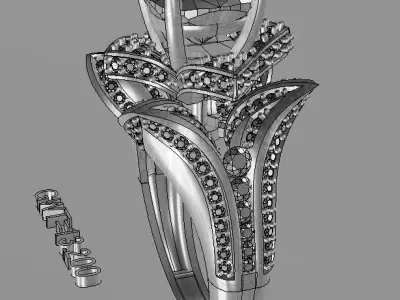 Fashion unique ring 3D model purchase