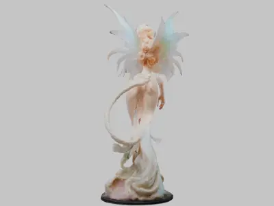 3D Goddess Model Vintage Victorian Fantasy Statue sculpture Low-poly 3D model