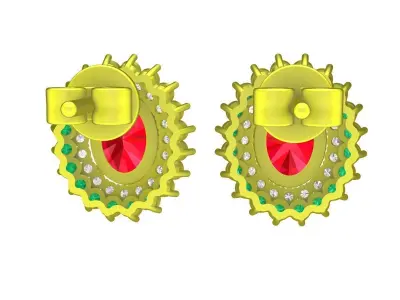 6097 hongkong luxury oval diamond earrings 3D print model