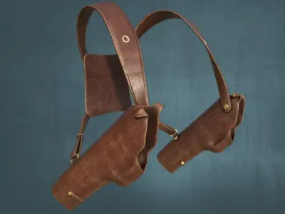 Leather Detective Holster Low-poly 3D model