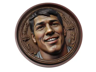 Luis Suarez Footballer Medallion 3D print model
