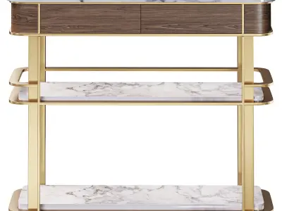  Sama Bar Cart By Arhaus 3D model