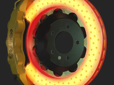 Brakes Brembo 6 Pots SubD 3D model