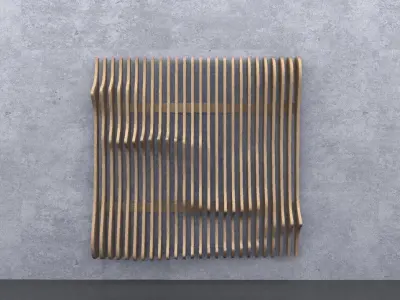 Parametric Wavy Wooden Panels 08 3D model