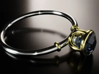 Diamond Ring 3D model Low-poly 3D model