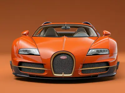 Bugatti Veyron Supercar Low-poly 3D model