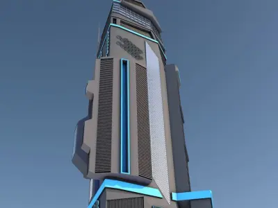 Hitech building 3D model