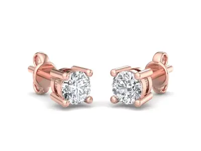 Perfect 4-Prong Diamond Stud Earrings 3D print model