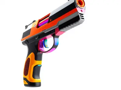 Vivid Neon Blaster model pack Low-poly 3D model