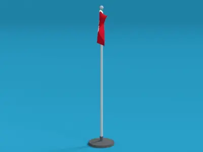 Low Poly Seamless Animated Mexico Flag Low-poly 3D model