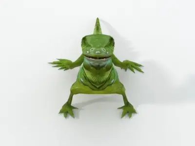 Common Basilisk Low-poly 3D model