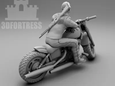 A young biker 3D print model