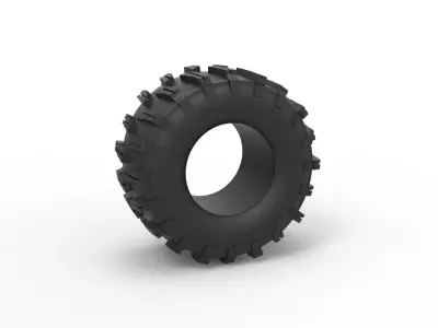 Dirt dragster rear tire 10 Scale 1 to 25 3D print model