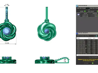 Twist Knot Diamond Pendant For Women 3D print model