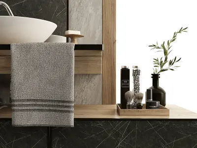 Furniture and decor for bathroom 12 3D model