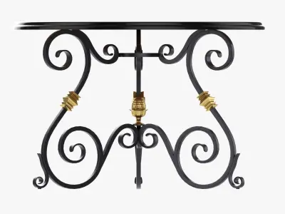 Wrought round iron table 3D model