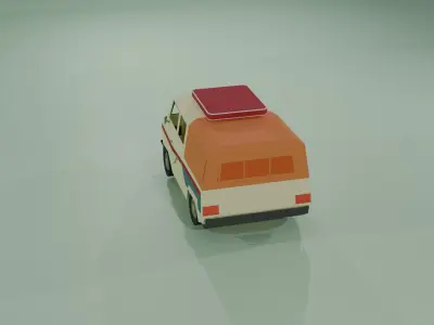 LowPoly Van Car 3D Model 3403 Tris Game Ready UVs No Interior Low-poly 3D model