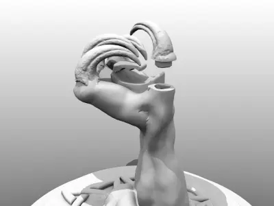 Horned Dragon Ring W Armature 3D print model