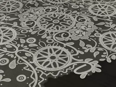Lace Tablecloth Low-poly 3D model