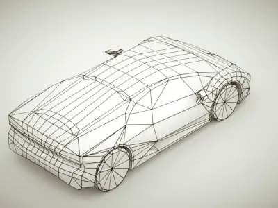 Generic Supercar v9 multicolors Low-poly 3D model