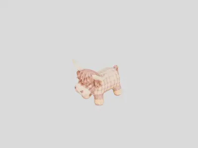 highland cow plush toy Low-poly 3D model