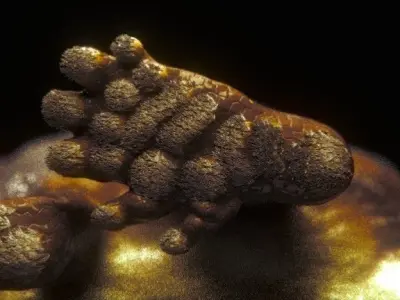 little alien reptile creature RIGGED 3D model