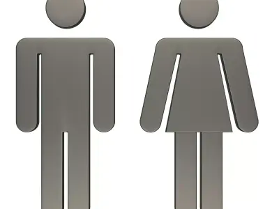 Male and Female Symbol Low-poly 3D model