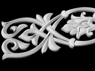 Central decor ornament for furniture 3D model 480