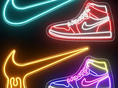 Nike Neon Sign 3D model