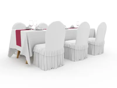 Banquet Table and Chair 115 3D model