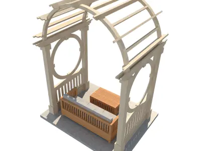 Pergola 5 Low-poly 3D model