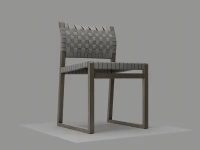 Chair BM 3361 linenwebbing v-02 Low-poly 3D model