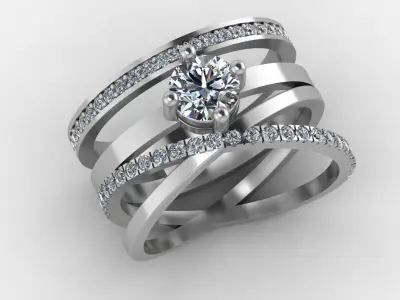 Massive diamond ring 3D print model