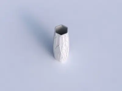 Vase squeezed hexagon with random triangle plates 3D print model