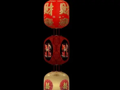 Chinese Red Lantern 3D model
