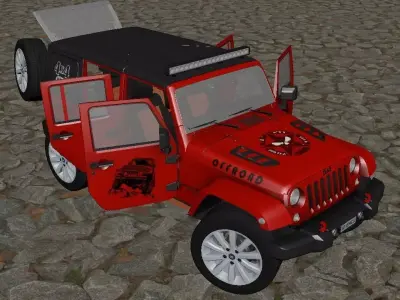 Jeep Wrangler Rubicon Low-poly 3D model
