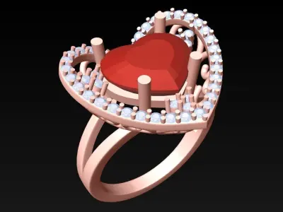 Heart Ring - Womens Rings - GN276 3D print model